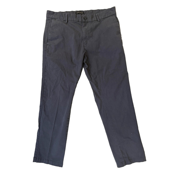 Banana Republic Pants Mens 34x29 Navy Charcoal Chino Straight Leg Casual Dress - Picture 1 of 6